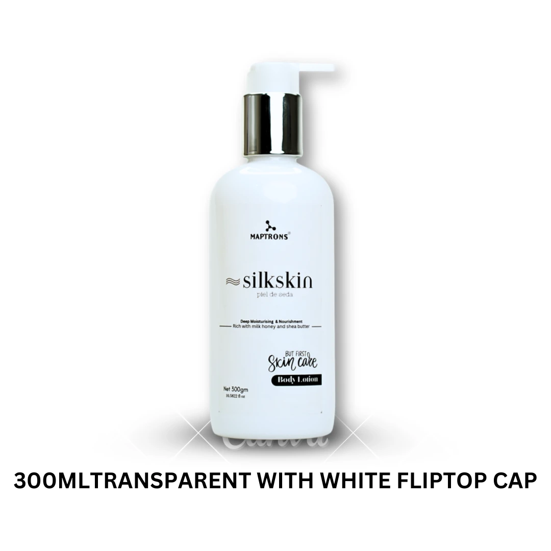 BODY LOTION 300ML EMPTY BOTTLE WITH SLIVER LOTION PUMP 500 QTY