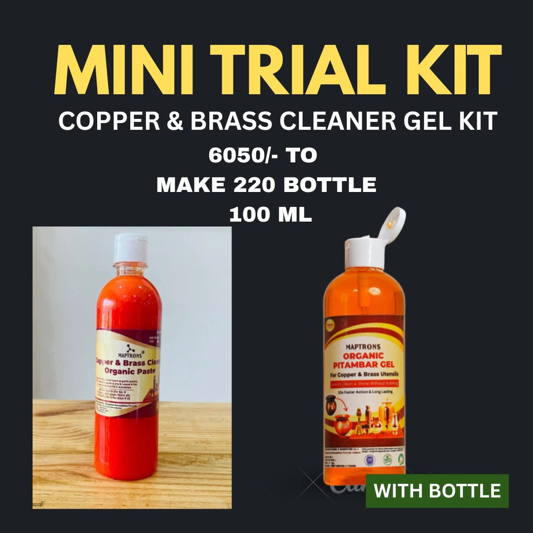 COPPER &  BRASS CLEANER  GEL BULK  KIT WITH BOTTLE TO MAKE 220 BOTTLE OF 100 ML