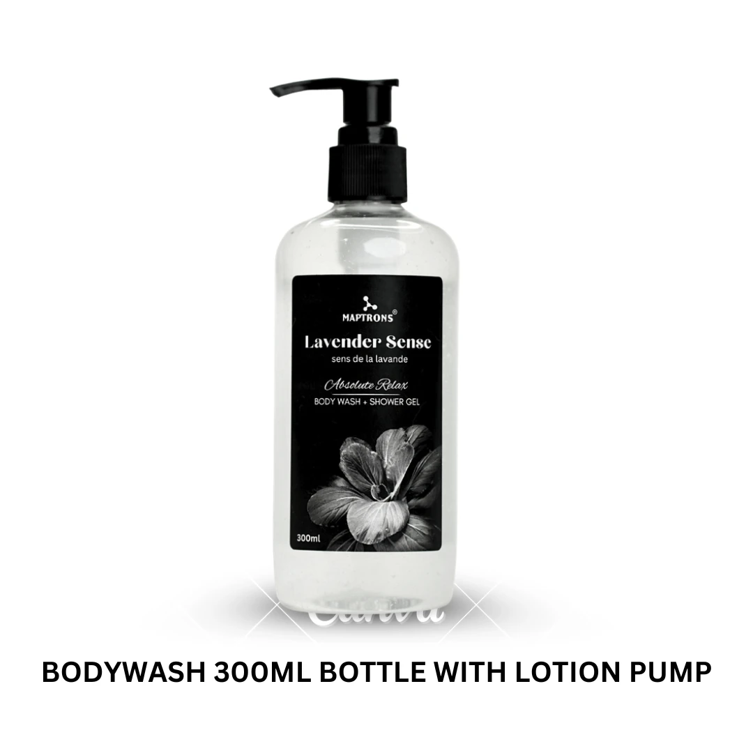 BODYWASH 300 ML EMPTY BOTTLE WITH BLACK LOTION PUMP 500QTY
